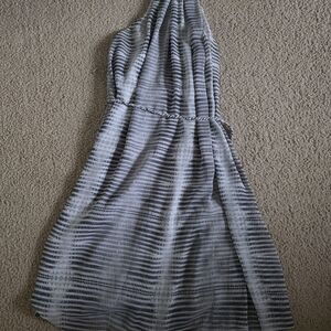 Armani Exchange Black and White Strapless Patterned Dress